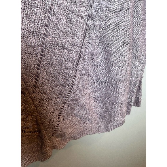 Cloud chaser V Neck Sweater Heathered Open Knit Cozy Layers - Picture 5 of 8